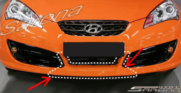 Custom Hyundai Genesis Coupe  Front Lip/Splitter (2009 - 2012) - $110.00 (Part #HY-010-FA)